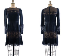 Dolce & Gabbana Dress - Size  6 - Black Lace & Jacquard Panel - Made in Italy