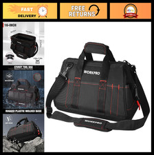 16" Wide Mouth Tool Storage Bag - Waterproof Rubber Base, Heavy-Duty Organizer