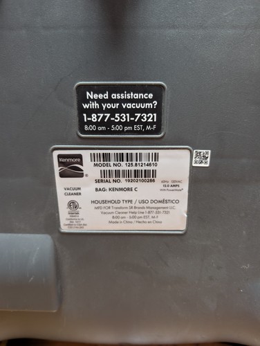 Kenmore 200 Series Bagged Canister Vacuum Cleaner 2.2L CANISTER ONLY - Picture 8 of 8