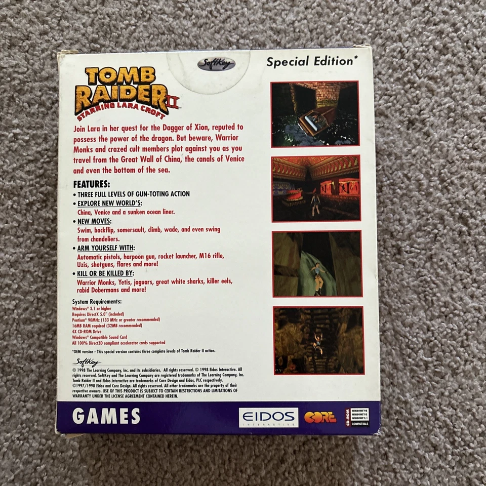 Tomb Raider II Starring Lara Croft Special Edition PC Brand New Sealed Big Box - Image 2 of 4