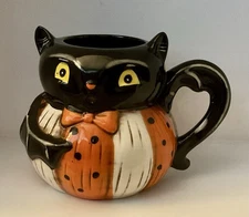 Johanna Parker Halloween Pumpkin Peeps Black Bat Jumbo Mug by Transpac