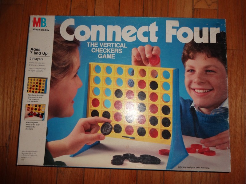 Vintage Connect Four Vertical Checkers Game Complete Milton Bradley 1990