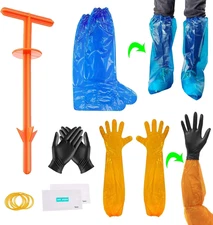 Deer Field Dressing Kit Butt Out Tool Gloves Shoe Covers Big Game Hunting Aid