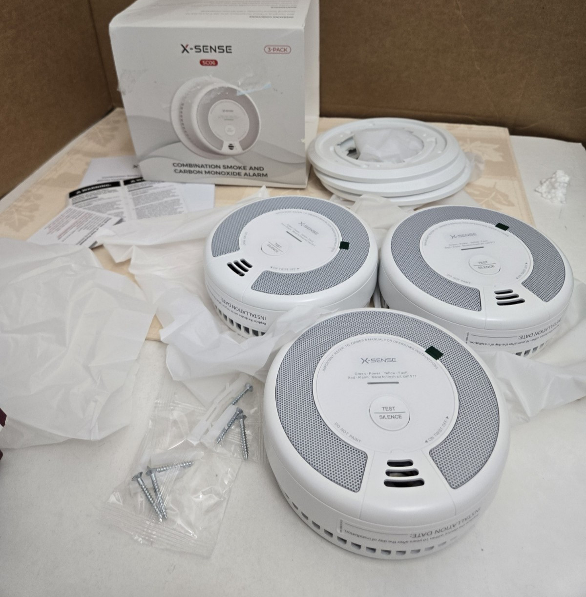 X-Sense Combination Smoke & Carbon Monoxide Alarm SC06 3-Pack