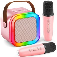 Mini Karaoke Machine for Kids Adults, Portable Bluetooth Speaker with 2...