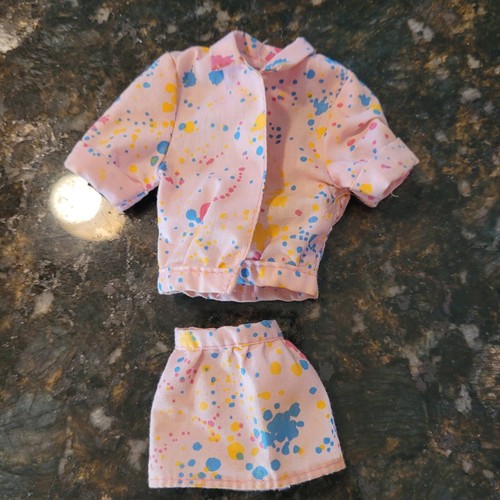 1987 Mattel Barbie California Dream Fashions #4467 rosa Farbspritzer Outfit