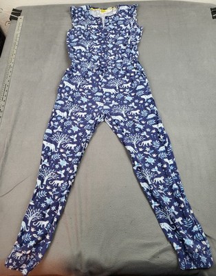Boden Romper Girls 11 12Yr Blue AOP Wildlife Lightweight Drawstring One Piece