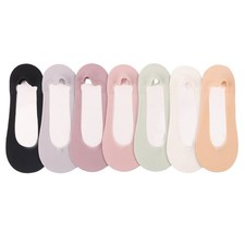 5 Pairs Women Summer Thin Breathable Boat Socks Non Slip Invisible No Show Socks