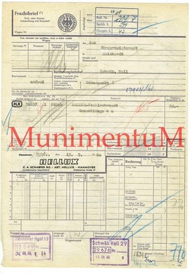 Frachtbrief 1960 Hellux HANNOVER C.A. Schaefer KG über SCHWÄB. HALL n. MAINHARDT