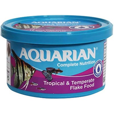 AQUARIAN Complete Nutrition, Aquarium Tropical Fish Food Flakes, 25g Behälter