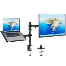 Monitor and Laptop Mount Stand, Fully Adjustable Monitor Arm with Vented Tray...