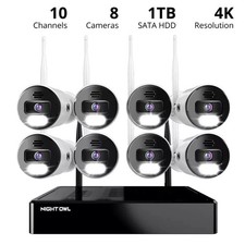 Night Owl CL-BT8WN-18L 4K HD Wi-Fi Security System with 8 Cameras, 1TB HD  