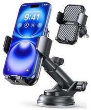 3-in-1 Car Phone Holder 122 LBS Strongest Suction  Stable Clamp Arm Black