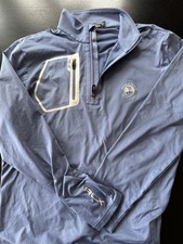 Ralph Lauren RLX Quarter Zip Navy Blue Pullover Size M - Pebble Beach Golf Links
