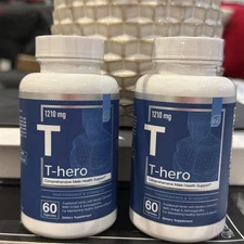 Essential Elements T-Hero Male Health & T-Support 60 Vegan Caps each one(2-PACK)