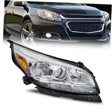 Passenger Side Headlight Assembly Compatible with Chrome/Clear/Amber Right Side