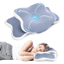 Cervical Pillow for Neck Pain Relief, A Cozy Night’s Sleep Ortho Memory Foam ...