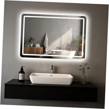 LED Bathroom Mirror, 40 x 32 Inch Anti-Fog Wall Mirror with Lights 32"L x 40"W