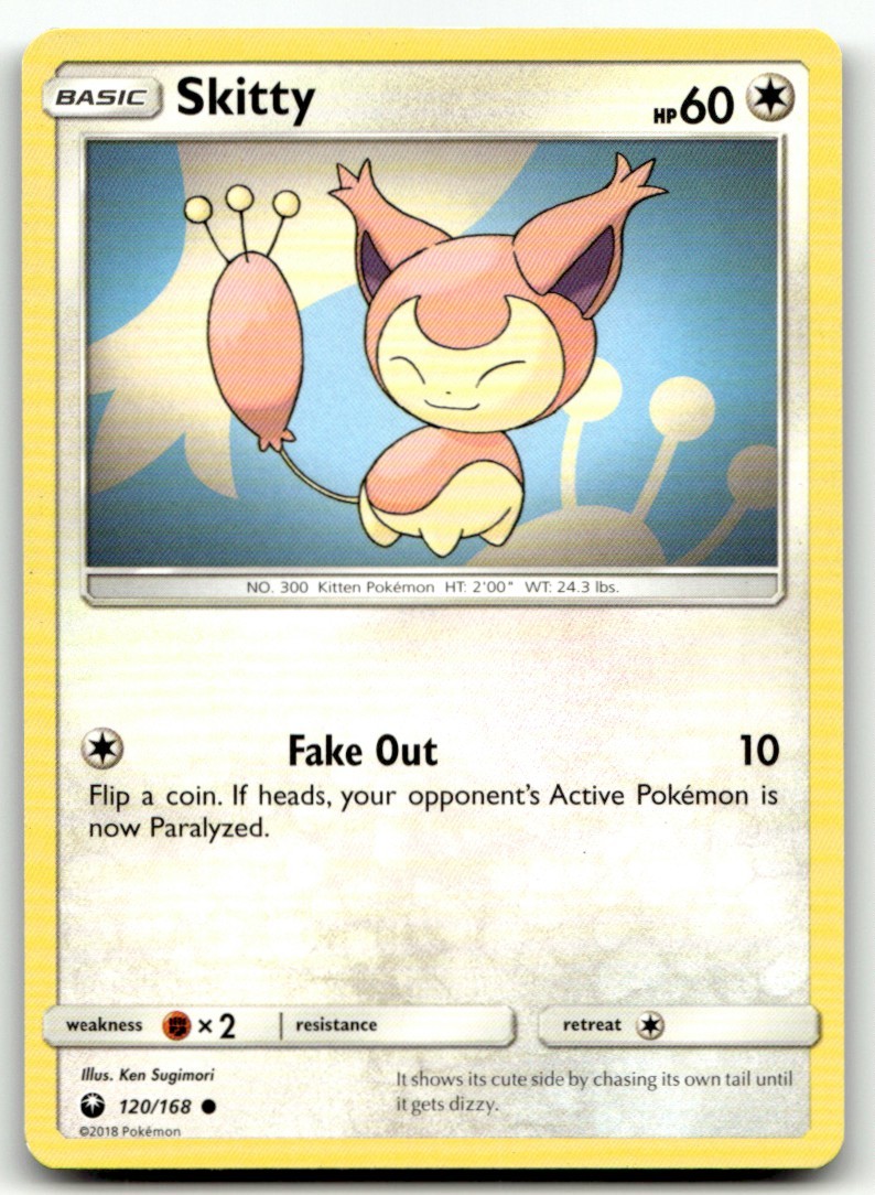 Skitty 120/168 Common Celestial Storm Pokemon Moderately Played