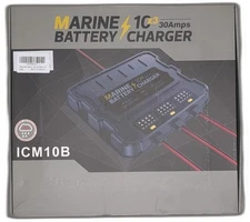 3 Bank Marine Battery Charger, 12V 30A (10A/Bank) Smart Waterproof Onboard Boat