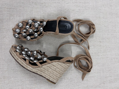 ALEXANDER WANG Wedge Studded Sandal Sz EUR 37.5
