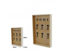 Appendi Chiavi Da Parete Legno HOME 6 Ganci Numerati Decorazione HOME30x20x3,5cm