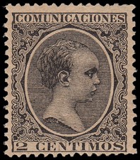 España Spain 214 1889-1901 Alfonso XIII Pelón MNH