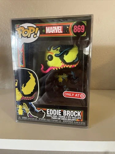 Funko Pop! Marvel Eddie Brock # 869 Blacklight Target Exclusive With Protector