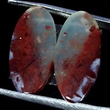 9.00Cts 100 Natural Aqua Chalcedony Pair Oval Cabochon Gemstone 9X18X3MM