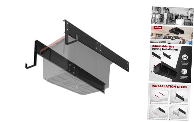 Overhead Garage Storage Rack Adjustable Tote Garage Rail System - Heavy Duty