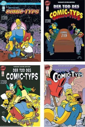SIMPSONS Der Tod des Comic-Typs #1 VARIANT-SET lim.333 Ex. signed BILL MORRISON - Bild 1 von 2