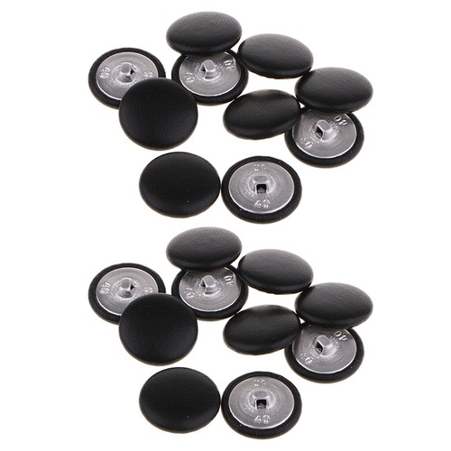 20x Round Leather Covered Buttons Shank Costume Clothing DIY Crafts 25mm