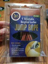 2Xs Sports 9' Adjustable Weighted Leather Jump Rope W / Ball Bearings New Sealed