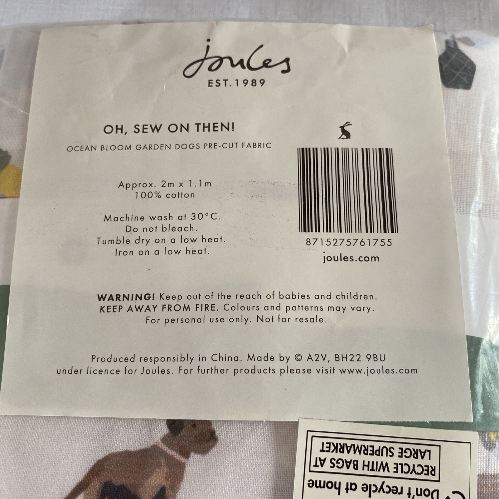 Joules Home PreCut Fabric Dogs One Size for sale online eBay