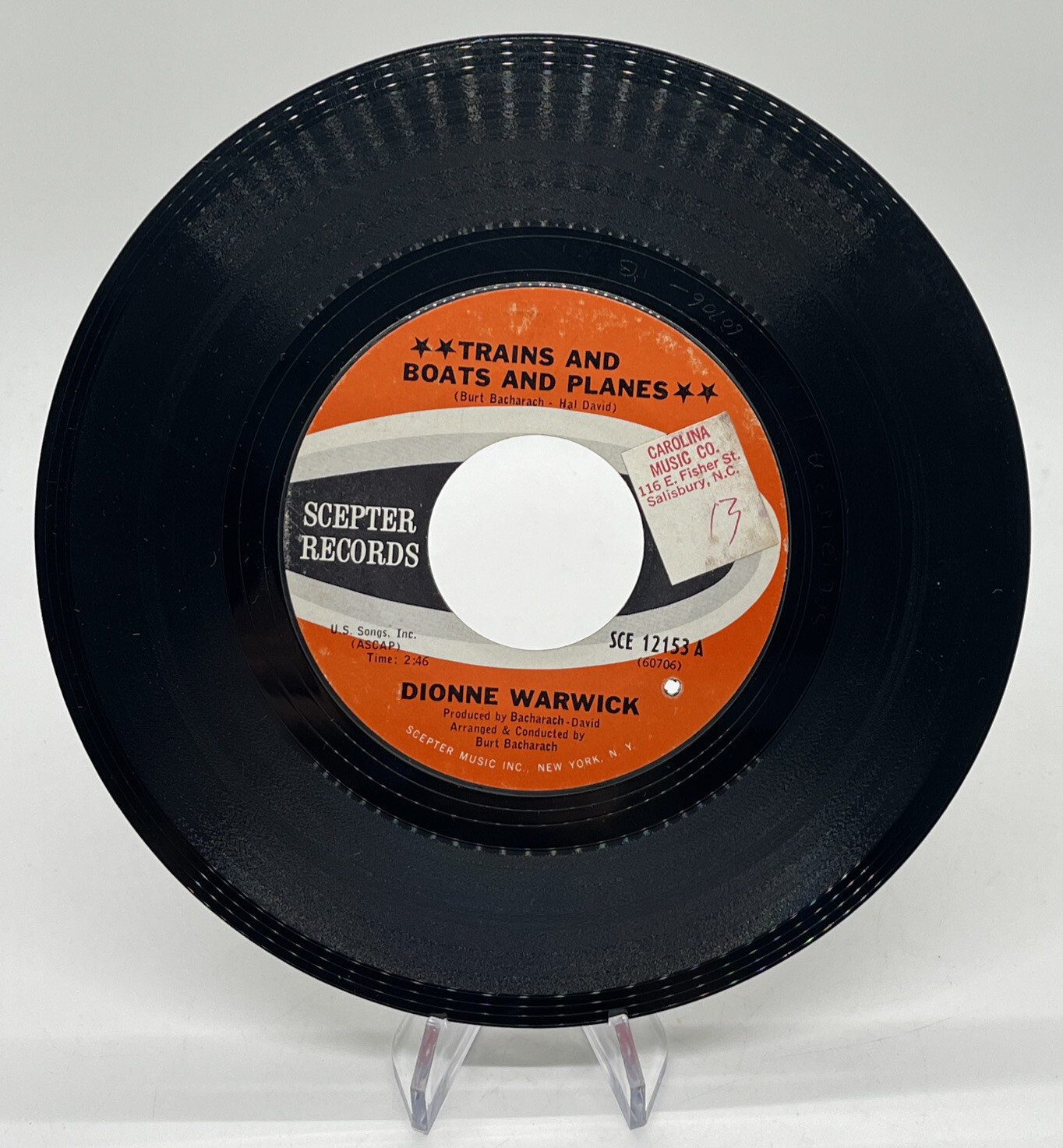 Dionne Warwick ‎"Trains And Boats And Planes / Don't Go Breaking My