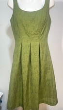 Women Dress Olive Khaki Green 12 Large XL Lined 2 pockets Nine West cotton