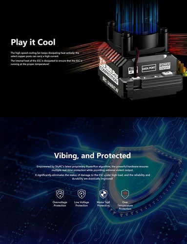 SKYRC TORO TS160 160A Brushless Sensored ESC w/6V/7.4V BEC for 1/10 Crawlers Car - Picture 11 of 25
