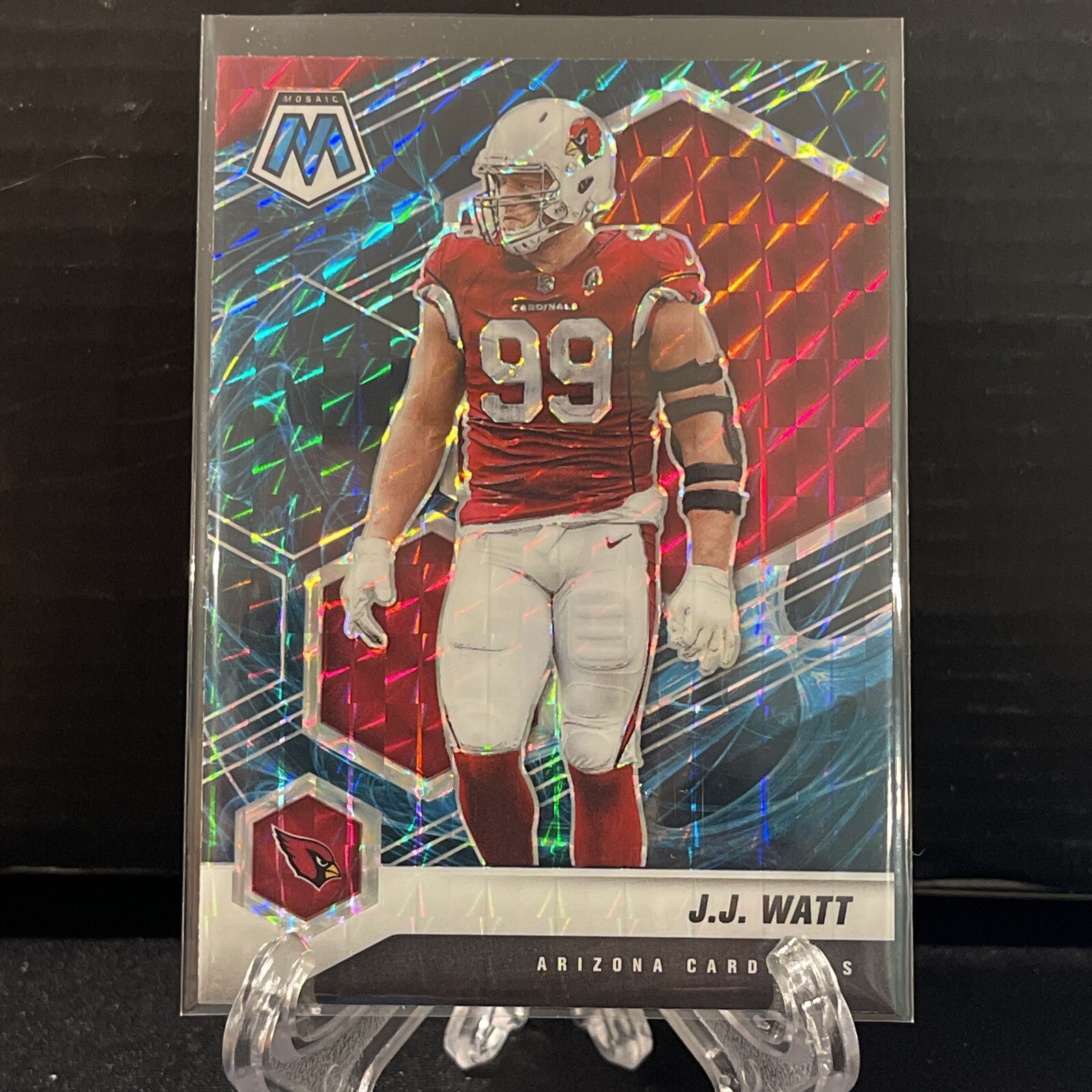 2021 Panini Mosaic J.J. Watt GENESIS SSP Cardinals No. 12 🔥🔥