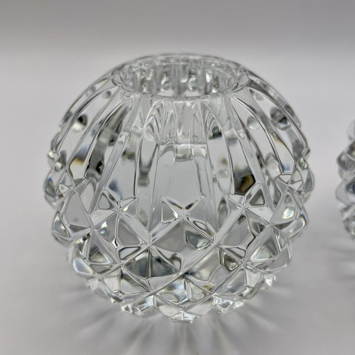 "Juego de 2 bolas de nieve orbe vintage de 3"" con candelabro de cristal Waterford Lismore" - Imagen 5 de 13
