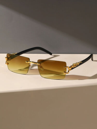 Fashionable Trendy Frameless Rectangular Personalized Sunglasses For Daily Life - Picture 2 of 29