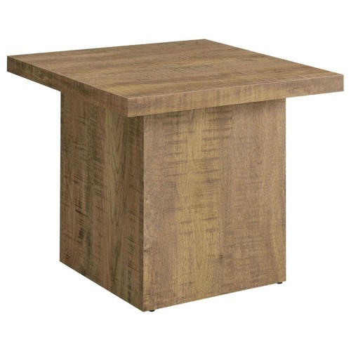 23.5 in. Brown Square Wood End Table with Wooden Frame - Picture 5 of 5