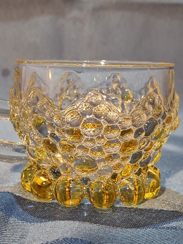 Bowle Set Glas 1 Schale 10 Tassen Yellow Bubbles Schweres Massives Glas - Bild 12 von 14