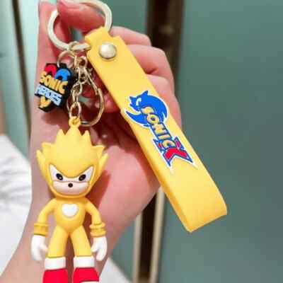 Super Sonic the Hedgehog Sega Schlüsselring Schlüsselanhänger Schlüsselanhänger Tasche Charm Geschenk