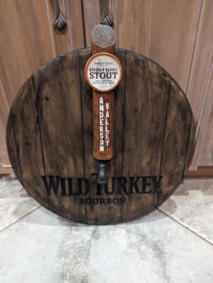 ANDERSON VALLEY BREWING BOURBON BARREL STOUT SPOUT TAP SIGN DISPLAY WILD TURKEY