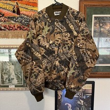 Vintage 90s Jerzees/Mossy Oak Camo Bomber Jacket Mens Size L/XL