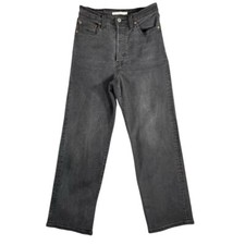 Levi's Women's Ribcage Straight Ankle Grey/Black Button Fly Jeans Size 27