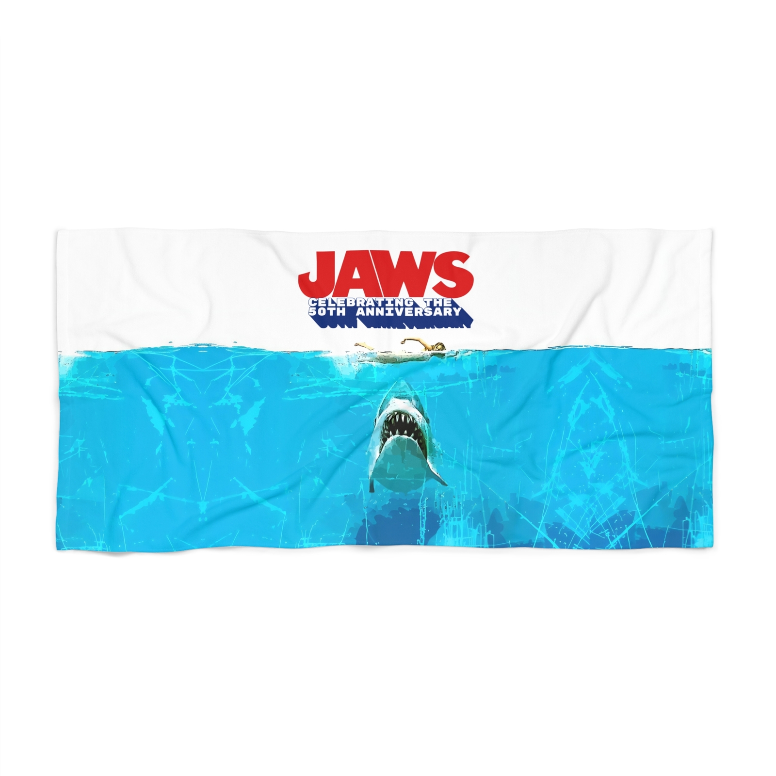 Jaws the Movie 50th Anniversary Beach Towel