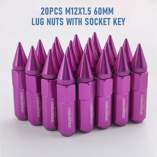 Cap Spiked Racing Wheel Lug Nuts 20PCS M12 x 1.5mm 60mm Arrow Style New - Picture 34 of 66