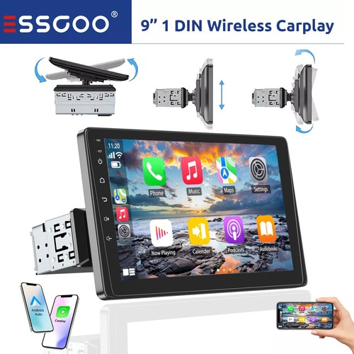 2024 Nuovo Autoradio Singolo DIN 9" Wireless iOS CarPlay Android Auto USB FM-Radio