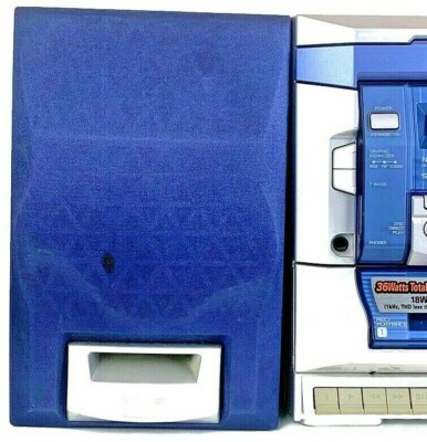 Aiwa CX-NAJ100C Blue and Silver Audio System 3 CD/ Radio/ AUX
